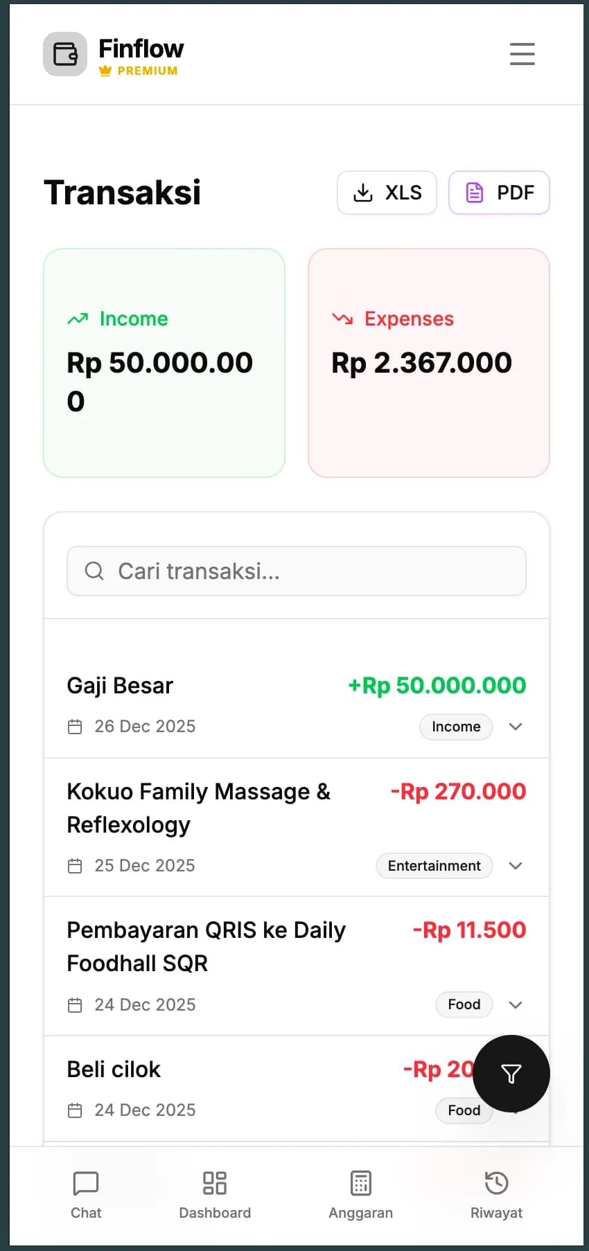 Transaction History